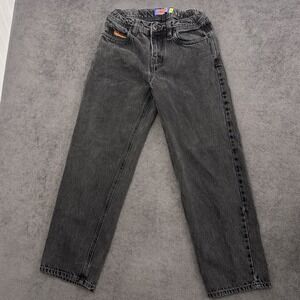 empyre women's denim jeans black relaxed fit size 26 straight leg pants skate